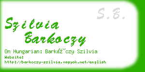 szilvia barkoczy business card